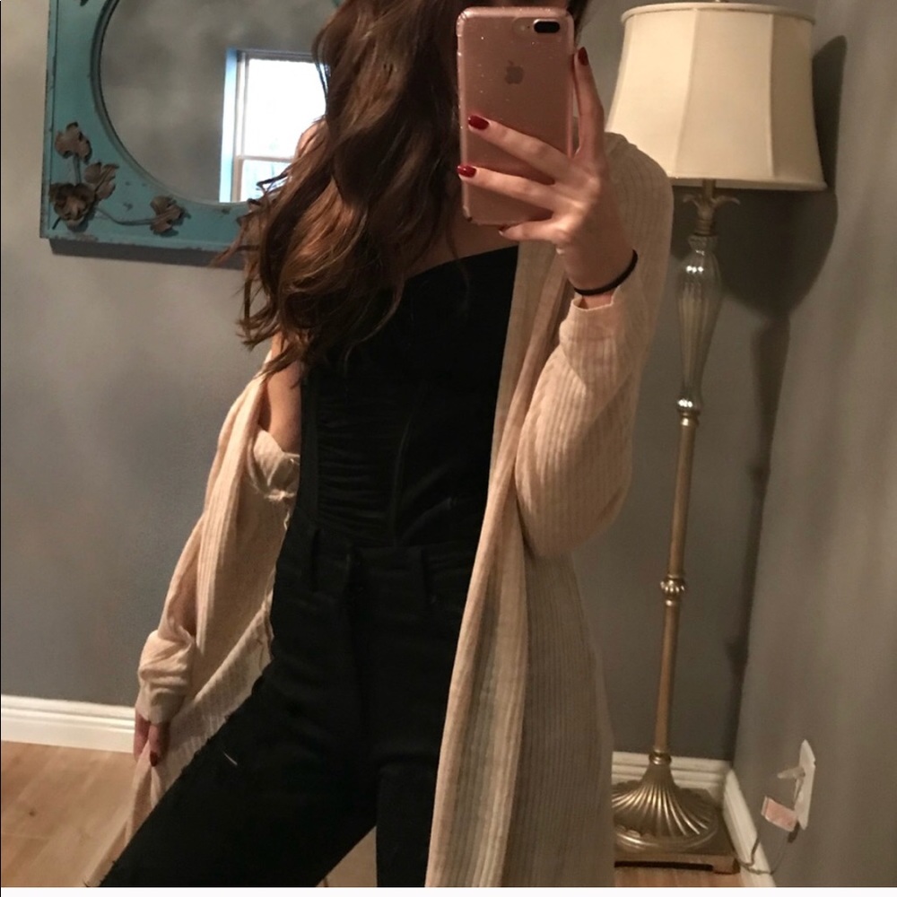 LAST ONE BOHO STRAW NATURAL COZY CARDIGAN DUSTER - Picture 5 of 5